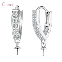 Delicate 925 Sterling Silver Cubic Zirconia Earrings Hoop Hook for Jewelry Making Brincos Finding Accessories