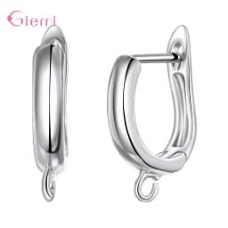 Delicate 925 Sterling Silver Cubic Zirconia Earrings Hoop Hook for Jewelry Making Brincos Finding Accessories