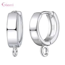 Delicate 925 Sterling Silver Cubic Zirconia Earrings Hoop Hook for Jewelry Making Brincos Finding Accessories
