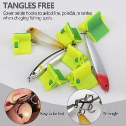 10pcs Automatic Fishing Hooks Protector for Fishing Treble Hooks Case Bonnets Hooks Covers Case Green Fishing Accessories