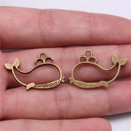 10pcs Hollow Whale Charms Antique Silver Color Pendants DIY Crafts Making Findings Handmade Tibetan Jewelry For Jewelry Making