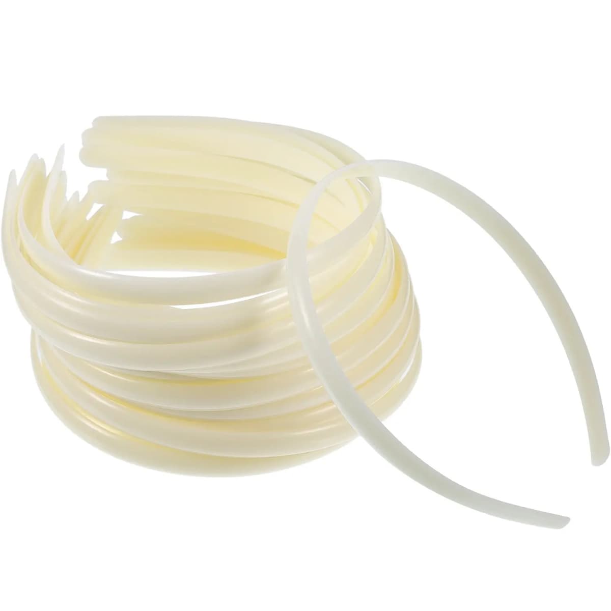 10pcs ABS Plain Headband Base 10-25 MM No Teeth Headbands White Plastic Head Hoop Bezel for DIY Girls Woman Hairwear Accessories