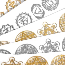 New Geometric Pattern Metal Energy Copper Stickers Flower Life Tree Pyramid For Epoxy Resin Material Jewelry Making Decoration