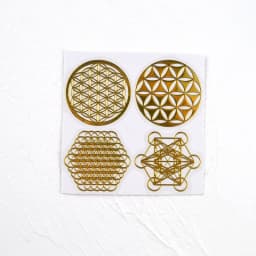 New Geometric Pattern Metal Energy Copper Stickers Flower Life Tree Pyramid For Epoxy Resin Material Jewelry Making Decoration