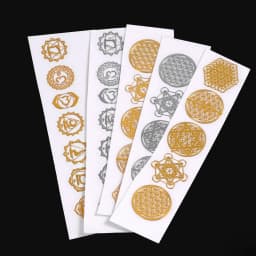 New Geometric Pattern Metal Energy Copper Stickers Flower Life Tree Pyramid For Epoxy Resin Material Jewelry Making Decoration