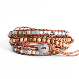 Unique Mix Strands Leather Bracelet Multicolor Natural Stone Woven Wrap Bracelets Bohemian Bracelet Drops Hipping