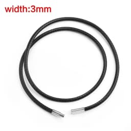 45-60cm Leather Chain Necklace For Women Men Leather Cord Wax Rope Chain Stainless Steel Clasp DIY Necklace Jewelry Accessories