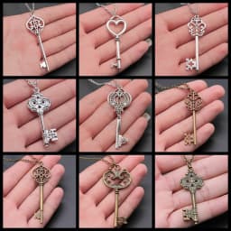 Creative Gift Party Jewelry Accessories Key Pendant Necklace For Women Long Chain Necklace
