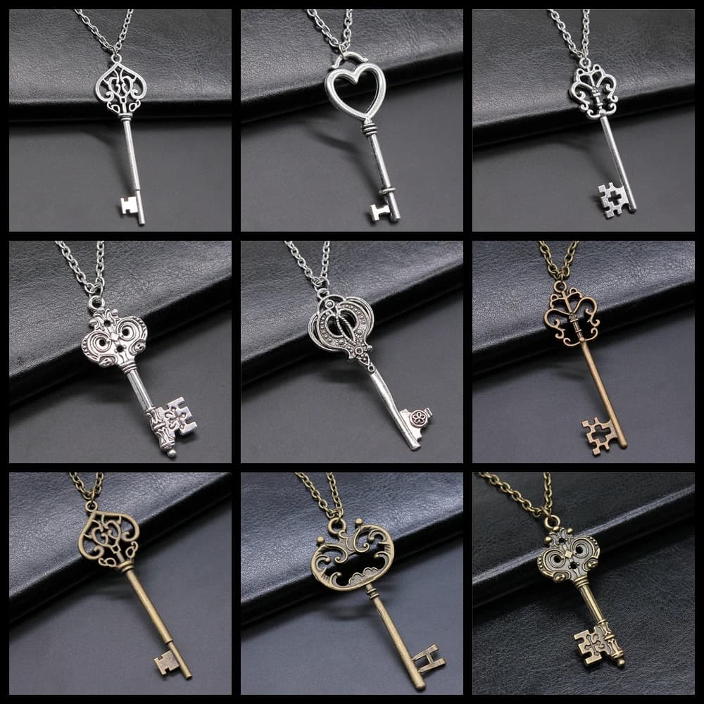 Creative Gift Party Jewelry Accessories Key Pendant Necklace For Women Long Chain Necklace