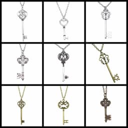 Creative Gift Party Jewelry Accessories Key Pendant Necklace For Women Long Chain Necklace