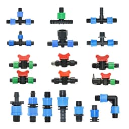16mm 5/8'' Irrigation Drip Tape Tap Valve Elbow Tee End Plug Thread Lock Connector Garden Watering Pipe Hose Joints