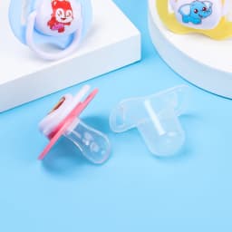 Detachable Design Cute Cartoon Silicone Baby Pacifier Nipple Soother Infant Teether Dustproof Lid Newborn Toddler Accessories