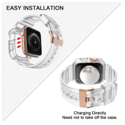 TPU case+strap For Apple Watch Band 45mm 44mm 49mm 41mm 40mm 38mm 42mm bracelet watchband cover Iwatch Series 9 8 3 6 SE 7 ultra