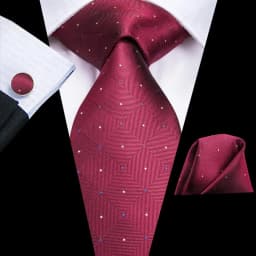 Hi-Tie Designer Red Burgundy Plaid Wedding Tie For Men Handky Cufflink Gift Mens Necktie Fashion Business Party silk Dropshiping