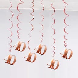 6Pcs/lot Happy Birthday Swirls Decoration 16 20 21 30 40 50 60 70 Years Rose Gold PVC Birthday Party Decorations Supplies