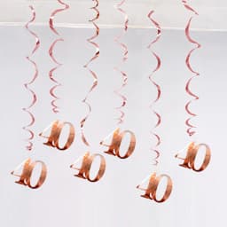 6Pcs/lot Happy Birthday Swirls Decoration 16 20 21 30 40 50 60 70 Years Rose Gold PVC Birthday Party Decorations Supplies