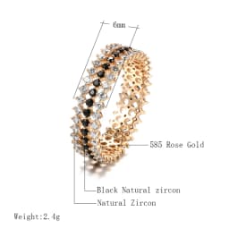 SYOUJYO Natural Zircon Full Paved Rings For Women 585 Rose Gold Color Fashion Jewelry Accessories Bride Wedding Rings 2022 New