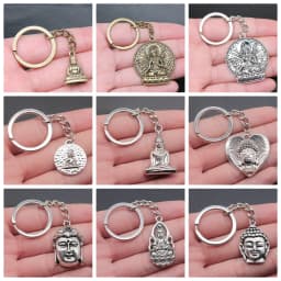 Buddha Keychain Keyring Spiritualist Key Ring Gift For Men Women Friend Car Key Chain Ring Holder Souvenir For Gift
