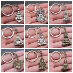 Buddha Keychain Keyring Spiritualist Key Ring Gift For Men Women Friend Car Key Chain Ring Holder Souvenir For Gift