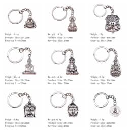 Buddha Keychain Keyring Spiritualist Key Ring Gift For Men Women Friend Car Key Chain Ring Holder Souvenir For Gift