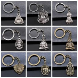 Buddha Keychain Keyring Spiritualist Key Ring Gift For Men Women Friend Car Key Chain Ring Holder Souvenir For Gift