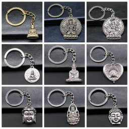 Buddha Keychain Keyring Spiritualist Key Ring Gift For Men Women Friend Car Key Chain Ring Holder Souvenir For Gift