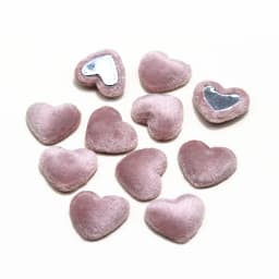 17mm 50pcs Flannel Fabric Covered Heart Shape Buttons Flatback Cabochon DIY Home Decoration Scrapbook Craft Accessories