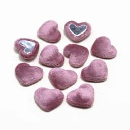 17mm 50pcs Flannel Fabric Covered Heart Shape Buttons Flatback Cabochon DIY Home Decoration Scrapbook Craft Accessories