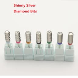 New Silver! Quality 6.5mm Diamond Big Round Top Barrel Original Tungsten Steel Carbide Manicure Nail Drill Bit File Accessories