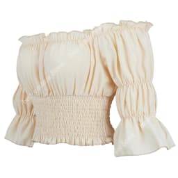 Medieval Costume Blouse Tops for Women XS-3XL Pirate Shirt Short Sleeves Steampunk Blouses Off Shoulder White Red Beige