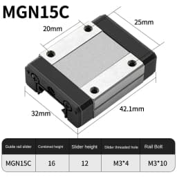 MGN MGN12 MGN15 MGN7 MGN9 300 350 400 450 500 1000mm Miniature Linear Rail Slide 1pcs MGN12 Linear Guide+ 1pcs Black SS Carriage
