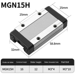 MGN MGN12 MGN15 MGN7 MGN9 300 350 400 450 500 1000mm Miniature Linear Rail Slide 1pcs MGN12 Linear Guide+ 1pcs Black SS Carriage