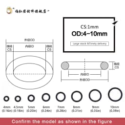 50PCS/lot Nitrile Rubber O-Ring Black NBR Sealing CS1mm OD4/4.5/5/5.5/6/6.5/7/7.5/8/8.5/9/9.5/10mm O-Ring Seal Gasket Ring