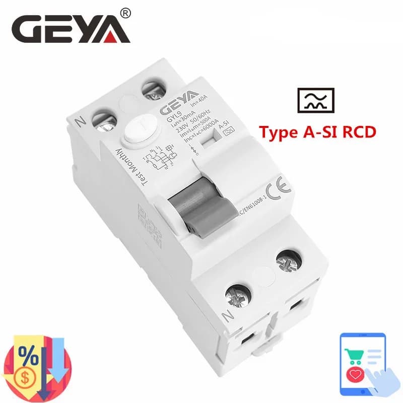 GEYA GYL9 2Pole TypeA-SI Type RCD RCCB Electromagnetic Residual Current Device 40A 63A Super Immunity Leakage Circuit Breaker