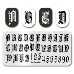 Newest Nail Stamp MouTeen073 American Letters Graffiti Nail Stamp Plates Manicure Set For Nail Art Stamping