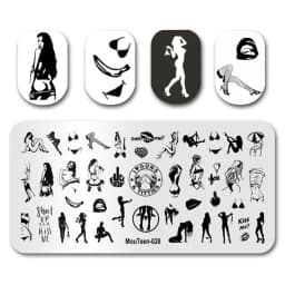 Newest Nail Stamp MouTeen073 American Letters Graffiti Nail Stamp Plates Manicure Set For Nail Art Stamping