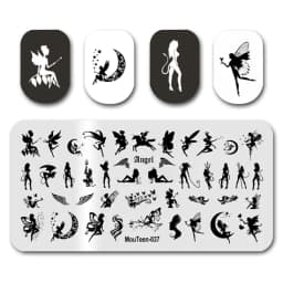 Newest Nail Stamp MouTeen073 American Letters Graffiti Nail Stamp Plates Manicure Set For Nail Art Stamping