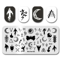 Newest Nail Stamp MouTeen073 American Letters Graffiti Nail Stamp Plates Manicure Set For Nail Art Stamping