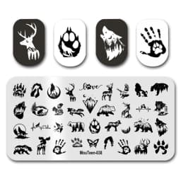 Newest Nail Stamp MouTeen073 American Letters Graffiti Nail Stamp Plates Manicure Set For Nail Art Stamping