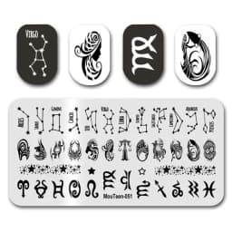 Newest Nail Stamp MouTeen073 American Letters Graffiti Nail Stamp Plates Manicure Set For Nail Art Stamping