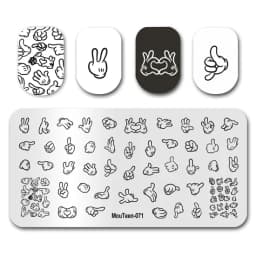 Newest Nail Stamp MouTeen073 American Letters Graffiti Nail Stamp Plates Manicure Set For Nail Art Stamping