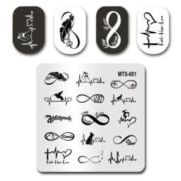 Newest Nail Stamp MouTeen073 American Letters Graffiti Nail Stamp Plates Manicure Set For Nail Art Stamping