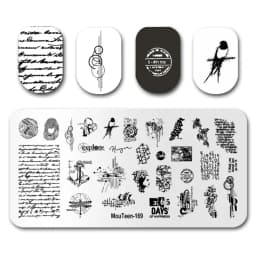 Newest Nail Stamp MouTeen073 American Letters Graffiti Nail Stamp Plates Manicure Set For Nail Art Stamping