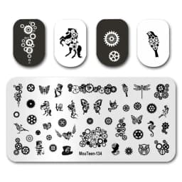 Newest Nail Stamp MouTeen073 American Letters Graffiti Nail Stamp Plates Manicure Set For Nail Art Stamping