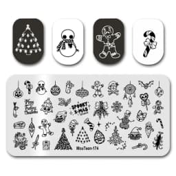 Newest Nail Stamp MouTeen073 American Letters Graffiti Nail Stamp Plates Manicure Set For Nail Art Stamping