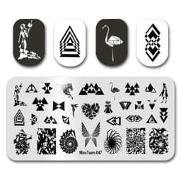 Newest Nail Stamp MouTeen073 American Letters Graffiti Nail Stamp Plates Manicure Set For Nail Art Stamping