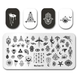 Newest Nail Stamp MouTeen073 American Letters Graffiti Nail Stamp Plates Manicure Set For Nail Art Stamping