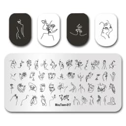 Newest Nail Stamp MouTeen073 American Letters Graffiti Nail Stamp Plates Manicure Set For Nail Art Stamping