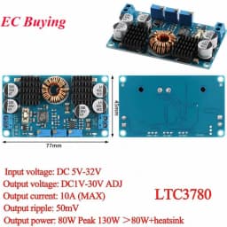 LTC3780 DC-DC 5-32V to 1V-30V 10A 8A 3A Automatic Step UP Down Converter Boost Buck Charging Power Supply Module Solar Charger