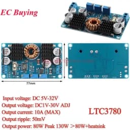 LTC3780 DC-DC 5-32V to 1V-30V 10A 8A 3A Automatic Step UP Down Converter Boost Buck Charging Power Supply Module Solar Charger